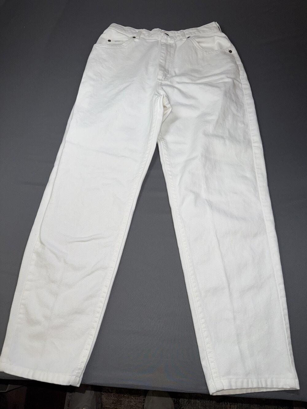 Vintage Lee Womens Size 10P White High Rise 100% Cotton Mom Jeans USA Made